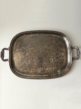 Vintage Wm. A. Rogers Silver-Plated Brass Serving Tray w/ Ornate Handles Canada
